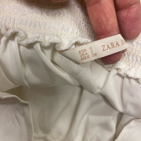 ZARA Maxi Shirt Crinkle Chiffon Pull On Embroidered Waist/Hem Lined Size Small - Picture 7 of 10